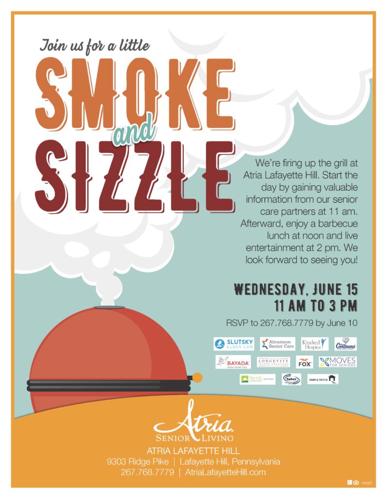 Smoke & Sizzle Summer BBQ at Atria on June 15th